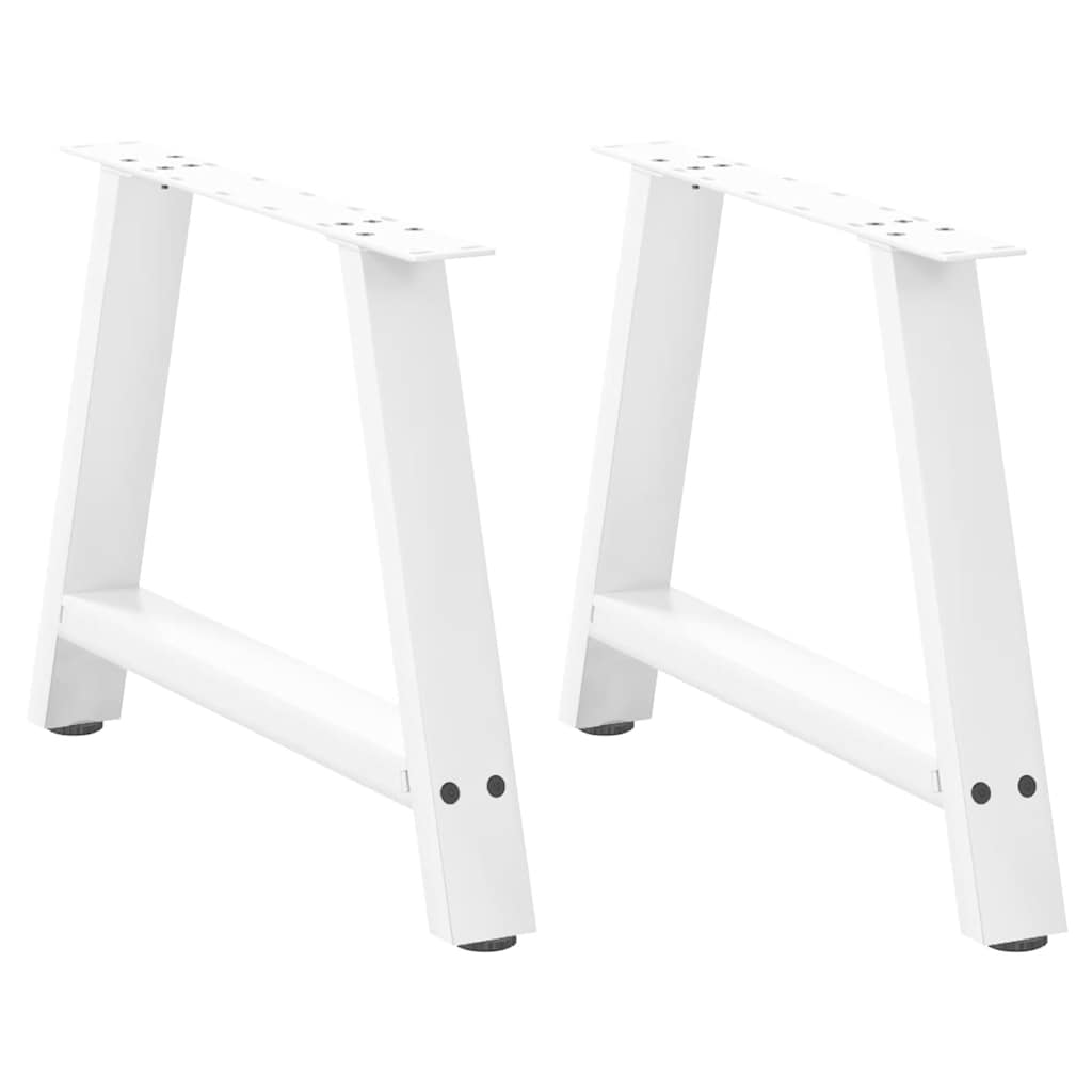 White Steel A-Shaped Coffee Table Legs - 2 pcs, 60x(42-43) cm
