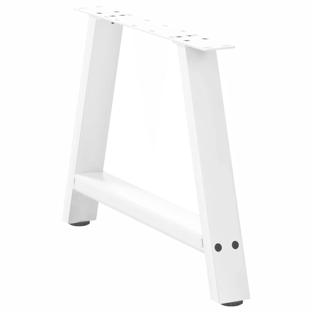 White Steel A-Shaped Coffee Table Legs - 2 pcs, 60x(42-43) cm