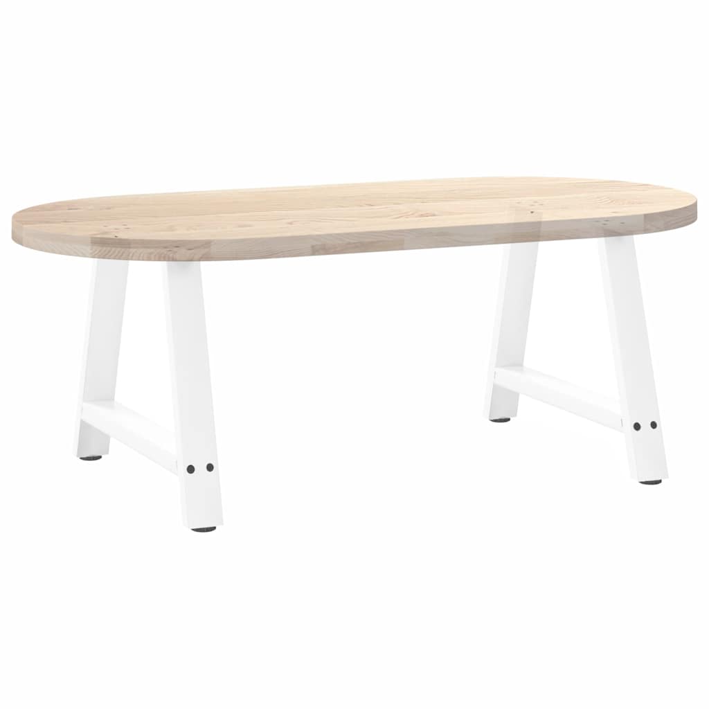 White Steel A-Shaped Coffee Table Legs - 2 pcs, 60x(42-43) cm