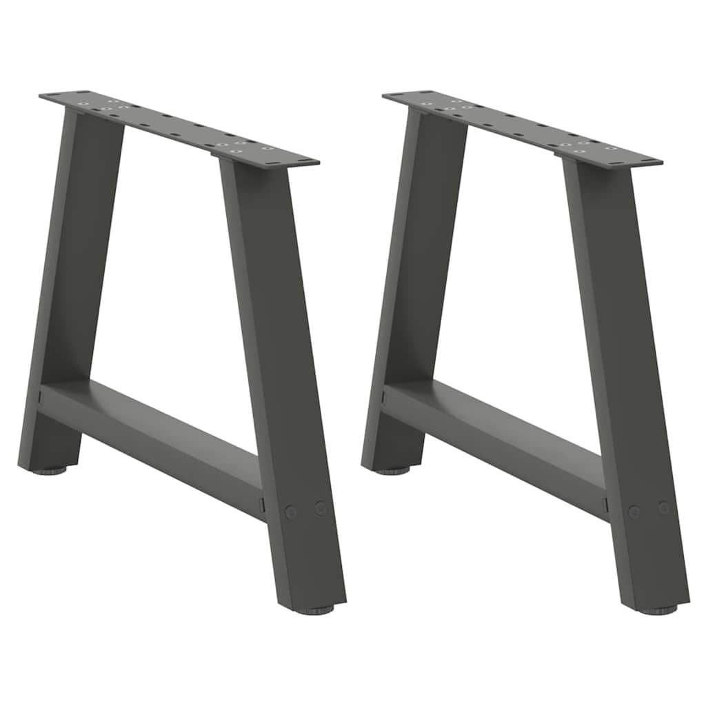 Anthracite Steel A-Shaped Coffee Table Legs, 2 pcs, Adjustable