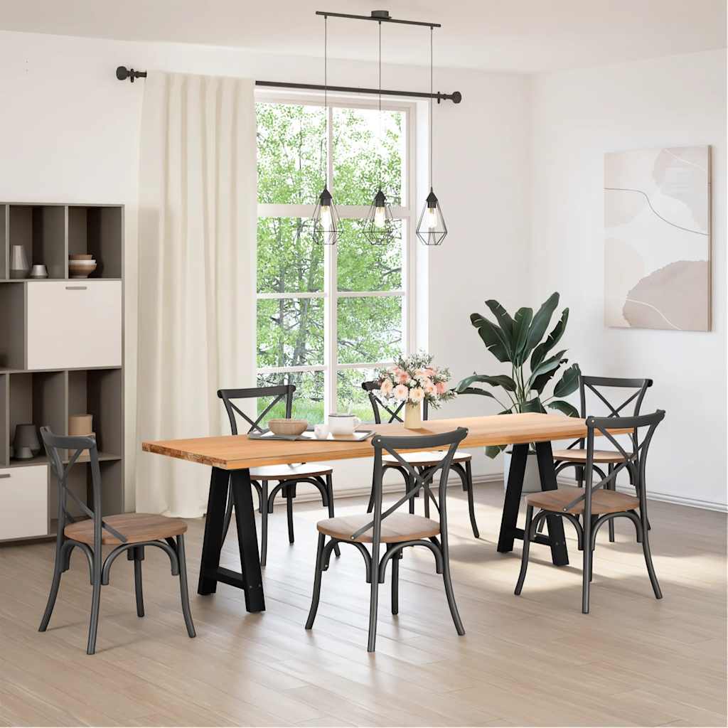 Black Steel A-Shaped Dining Table Legs, Adjustable 72-73 cm, 2 pcs