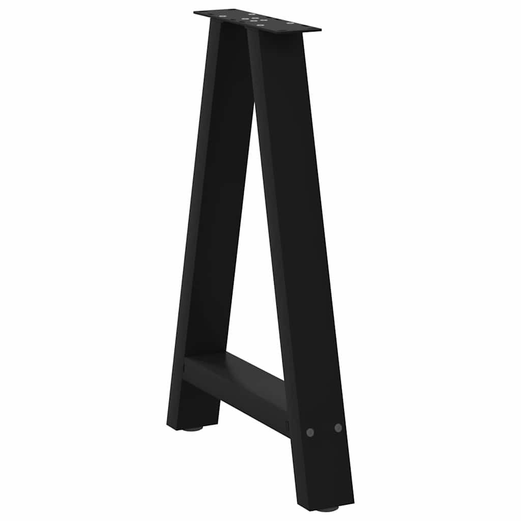 Black Steel A-Shaped Dining Table Legs, Adjustable 72-73 cm, 2 pcs