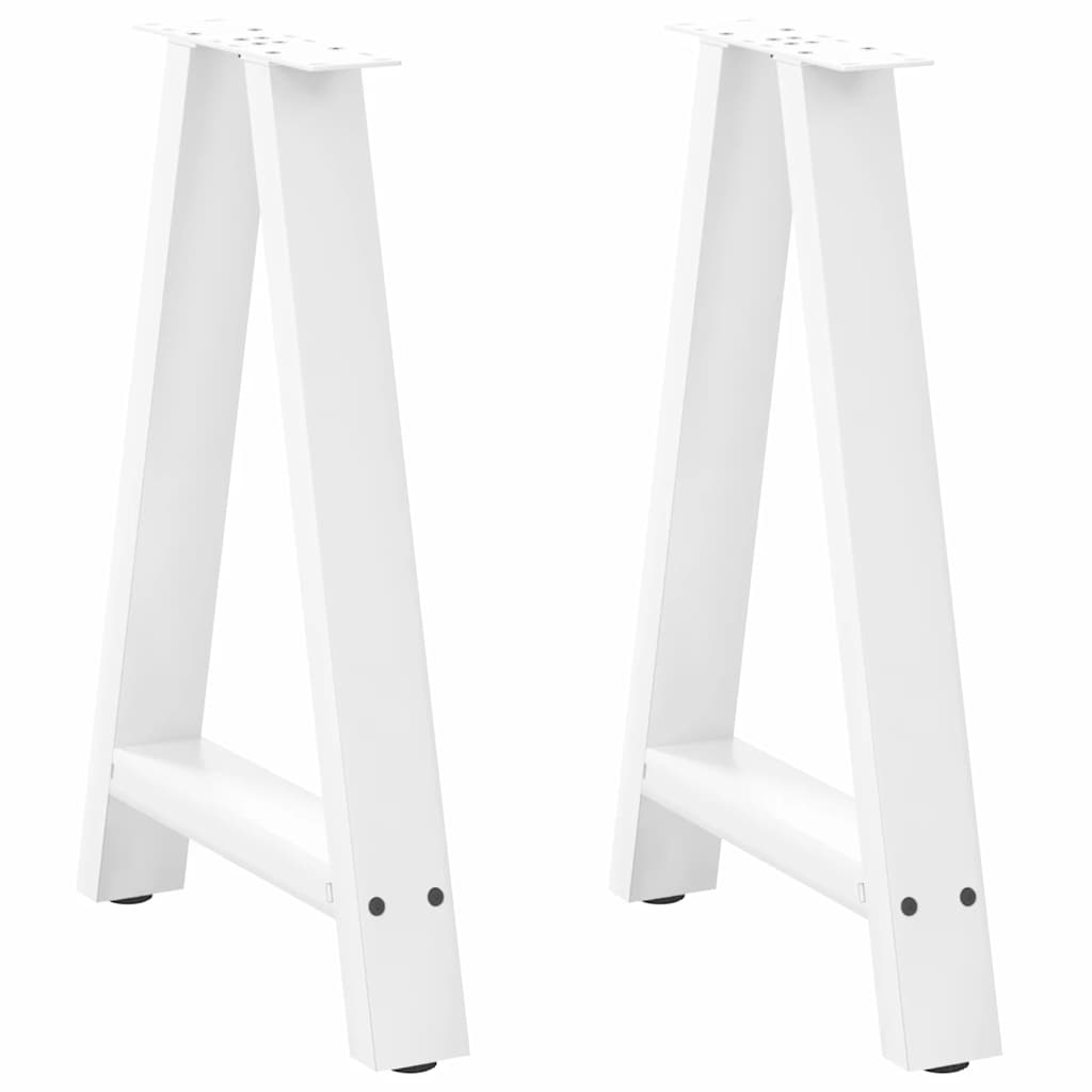 Sturdy White A-Shaped Steel Dining Table Legs, 2 pcs, 60x73cm