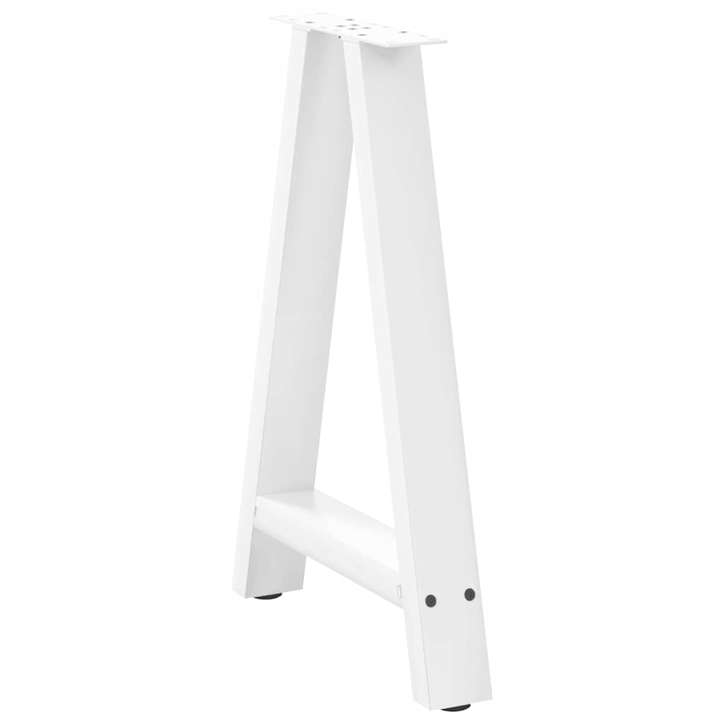 Sturdy White A-Shaped Steel Dining Table Legs, 2 pcs, 60x73cm
