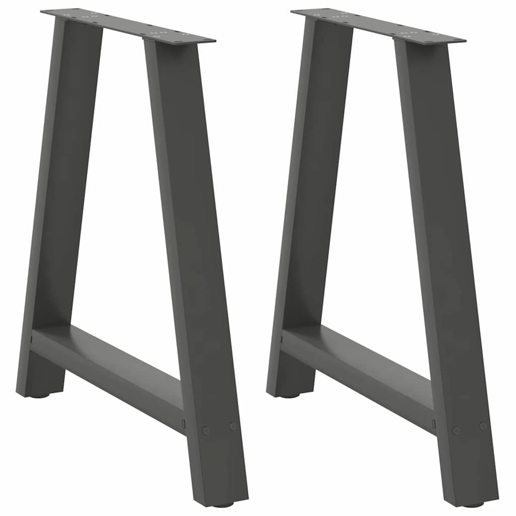 Anthracite Steel A-Shaped Dining Table Legs 2 Pcs, Adjustable 70 cm