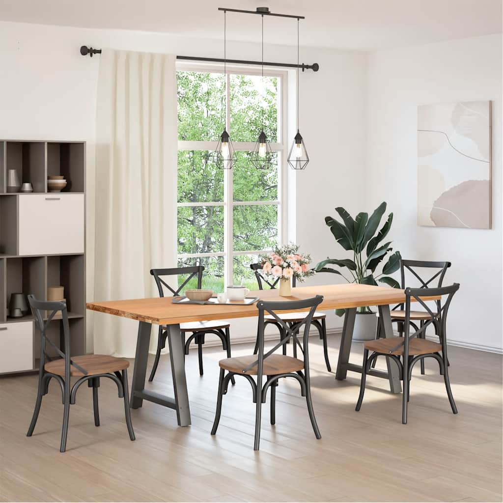 Anthracite Steel A-Shaped Dining Table Legs 2 Pcs, Adjustable 70 cm