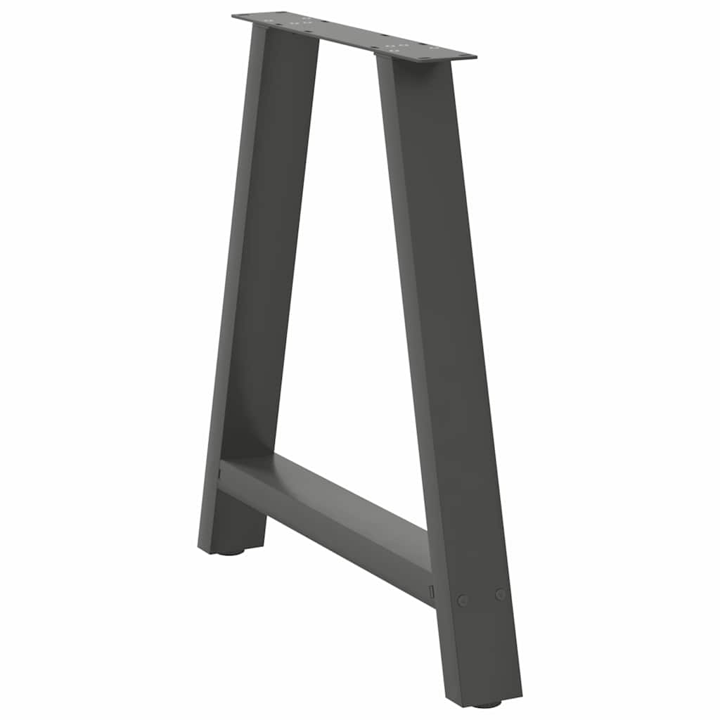 Anthracite Steel A-Shaped Dining Table Legs 2 Pcs, Adjustable 70 cm