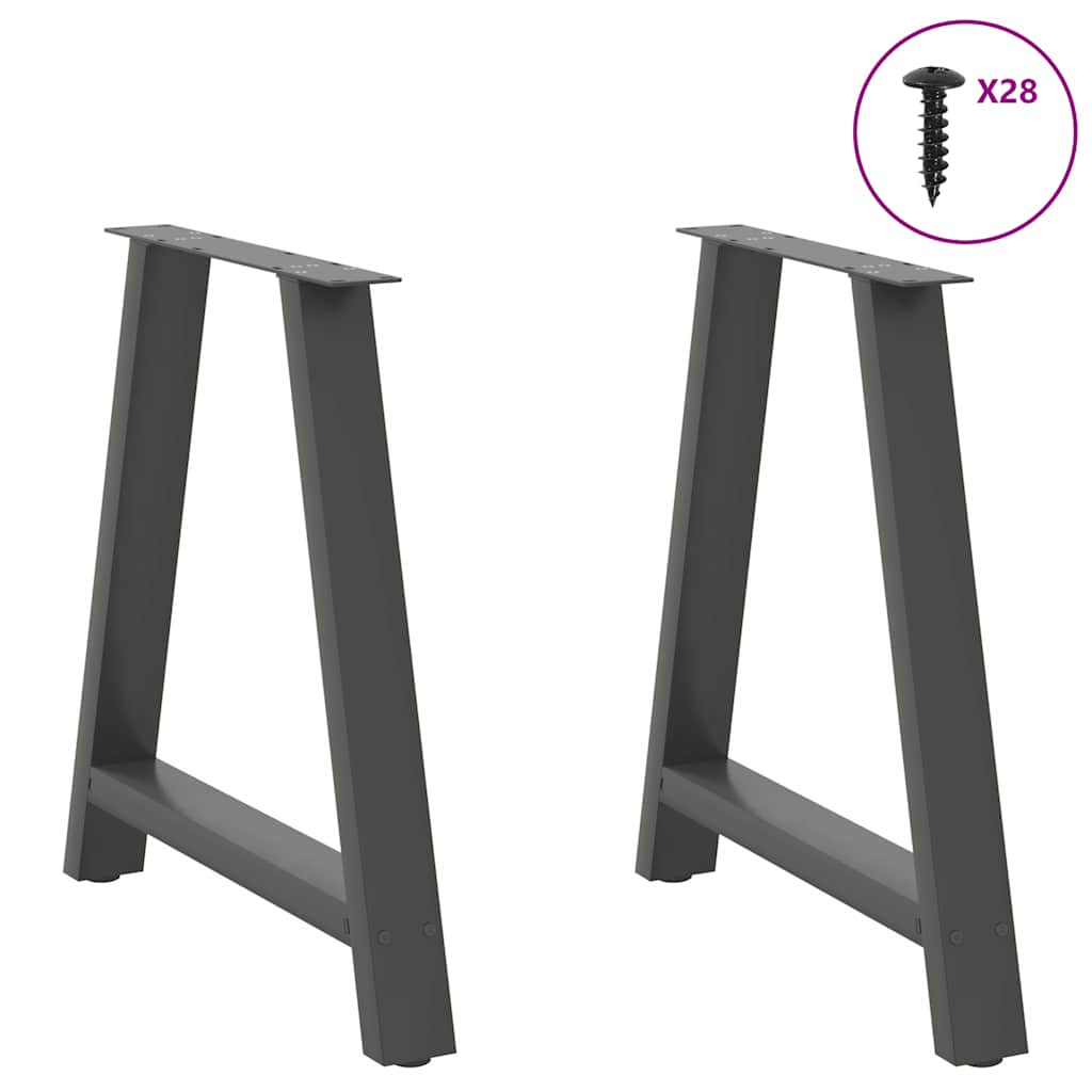 Anthracite Steel A-Shaped Dining Table Legs 2pcs 80x(72-73) cm