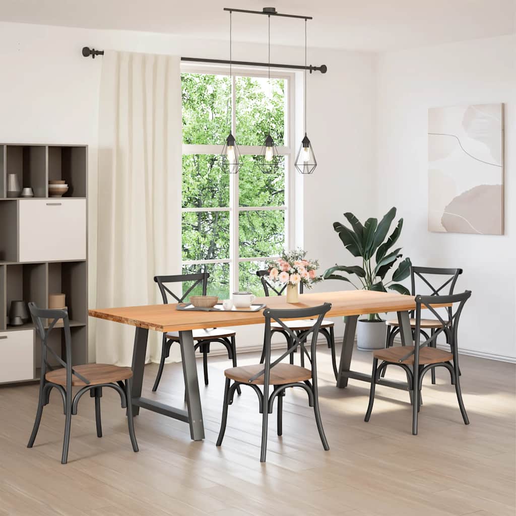 Anthracite Steel Dining Table Legs A-Shaped, 2pcs, Adjustable 100 cm
