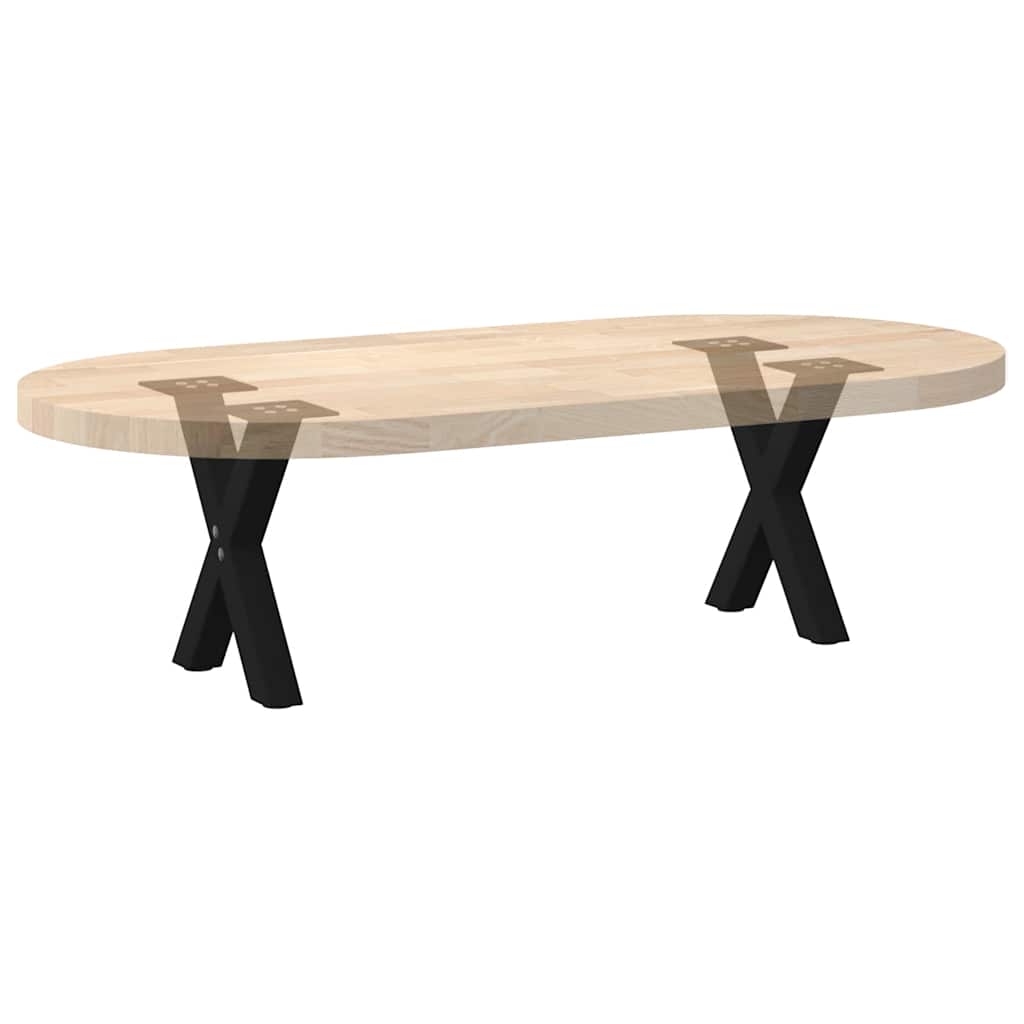 Black Steel X-Shaped Coffee Table Legs, 30x(30-31) cm, 2 pcs