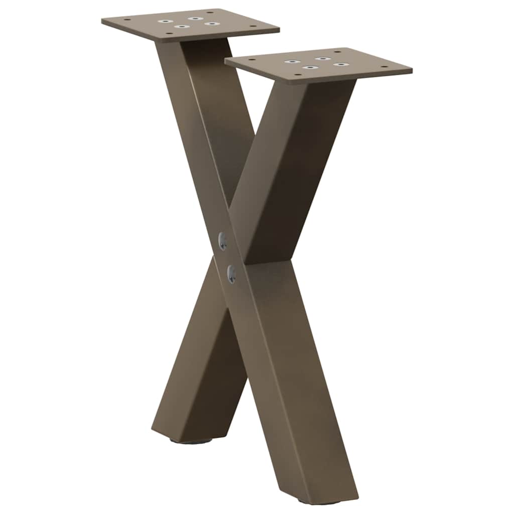 Natural Steel X-Shaped Coffee Table Legs 2pcs 30cm