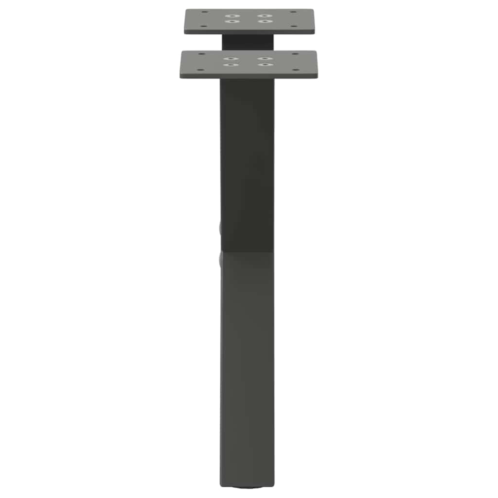 Anthracite Steel X-Shaped Coffee Table Legs Set, Adjustable 40x31cm