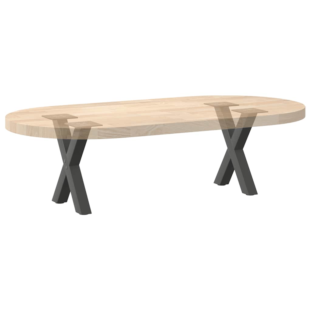 Anthracite Steel X-Shaped Coffee Table Legs Set, Adjustable 40x31cm