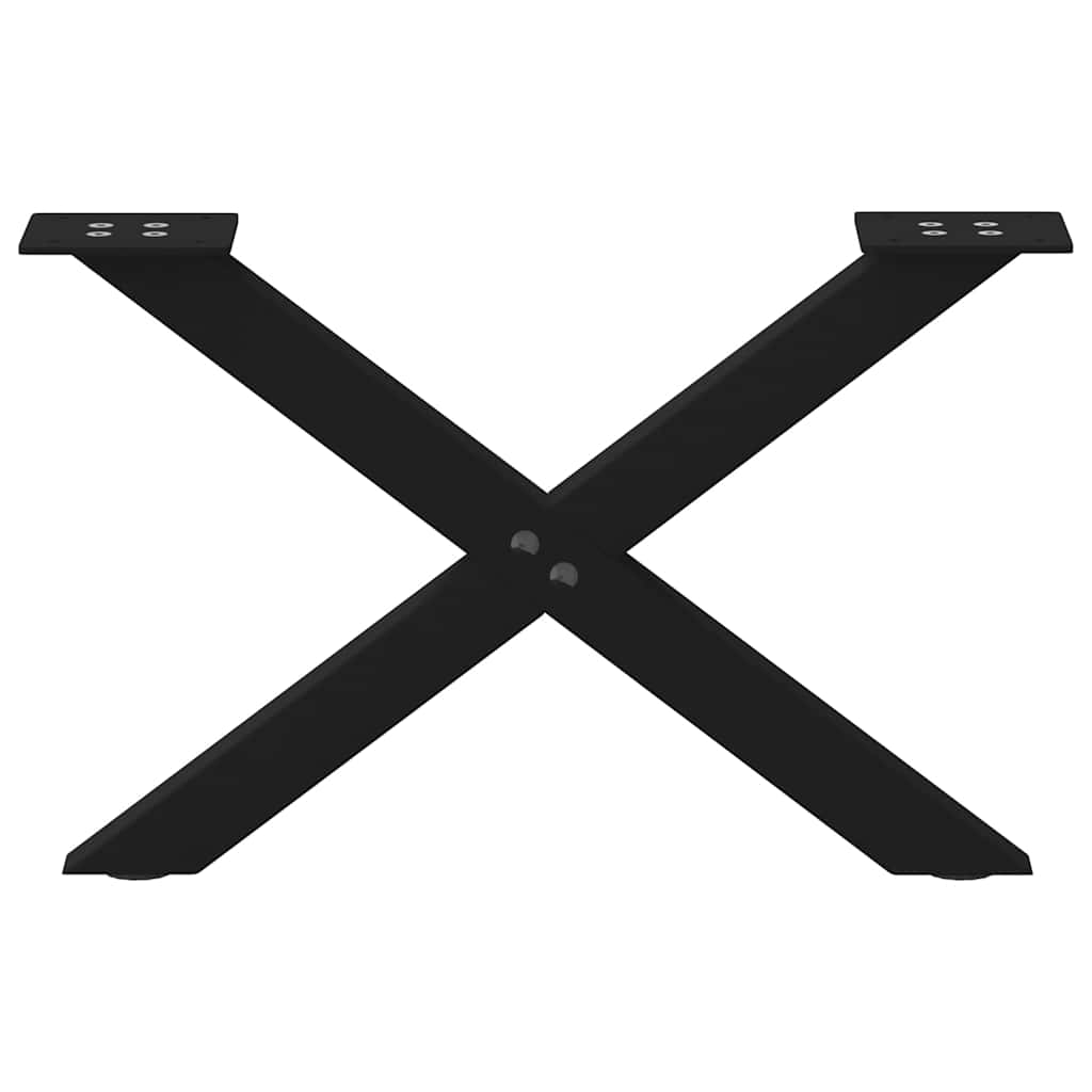 X-Shaped Steel Coffee Table Legs, Black, Set of 2, Adjustable 60cm