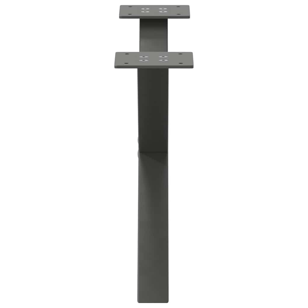 Anthracite Steel X-Shaped Coffee Table Legs, Set of 2, 60x(30-31) cm