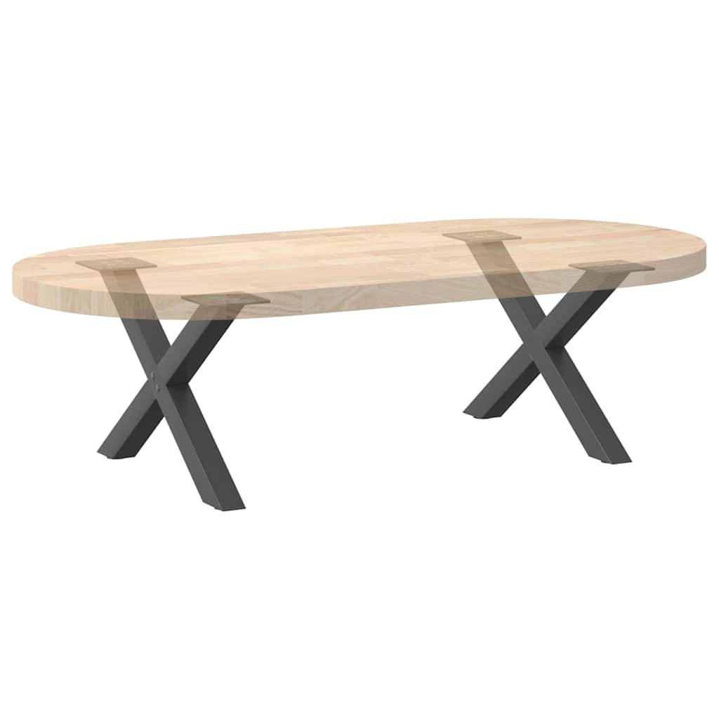 Anthracite Steel X-Shaped Coffee Table Legs, Set of 2, 60x(30-31) cm