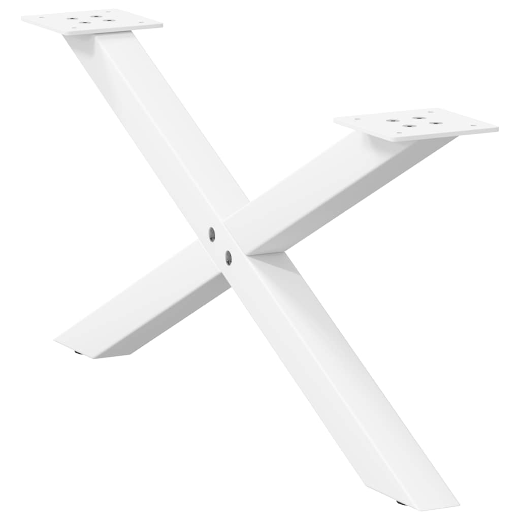 White X-Shaped Steel Coffee Table Legs - Set of 2, 70x30-31 cm