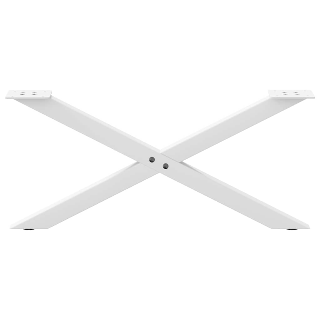 White X-Shaped Steel Coffee Table Legs - Set of 2, 70x30-31 cm