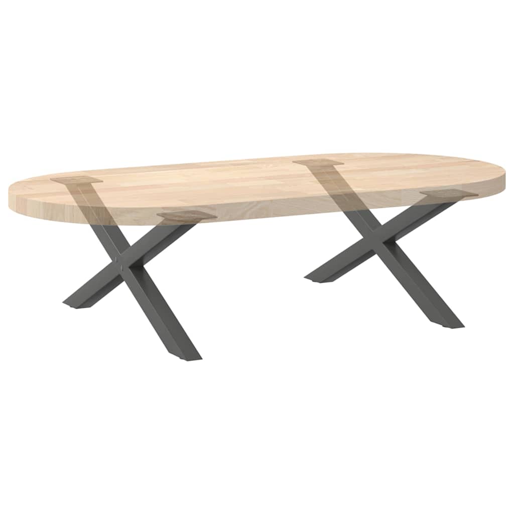 Anthracite Steel X-Shaped Coffee Table Legs Set of 2, Adjustable 70cm