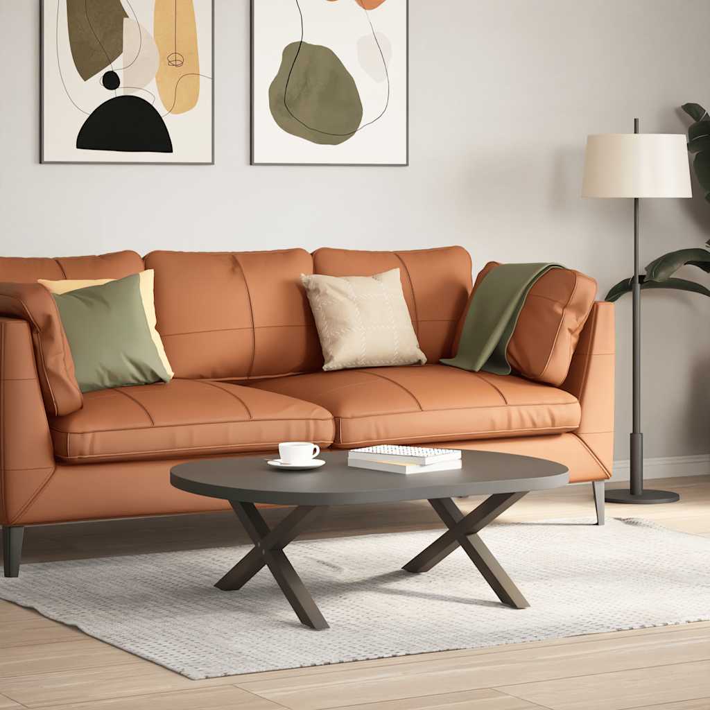 X-Shaped Natural Steel Coffee Table Legs, 2 pcs, 70x30-31 cm