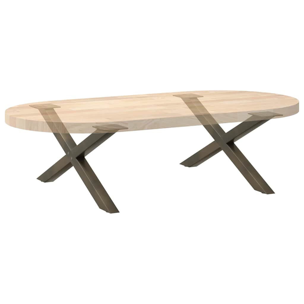 X-Shaped Natural Steel Coffee Table Legs, 2 pcs, 70x30-31 cm