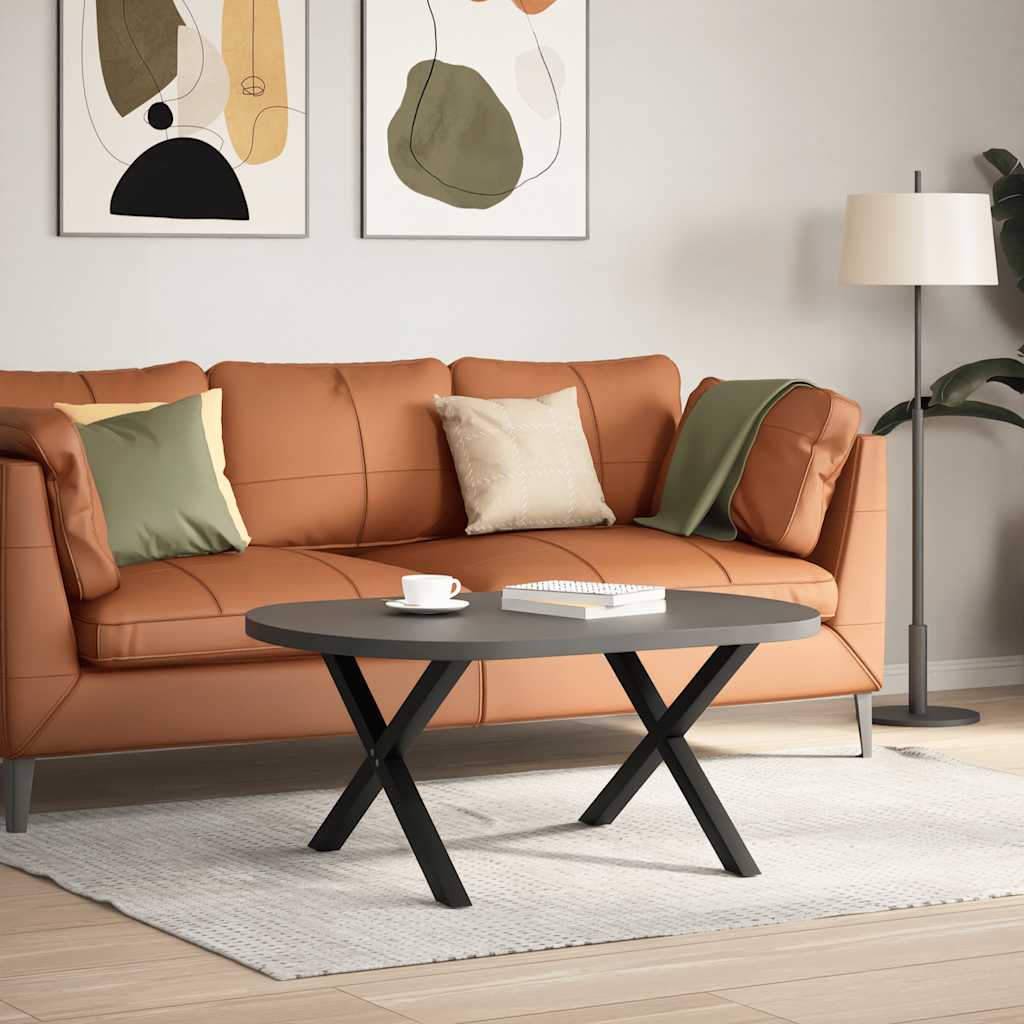 Black Steel X-Shaped Coffee Table Legs, 2 pcs, Adjustable 70 cm