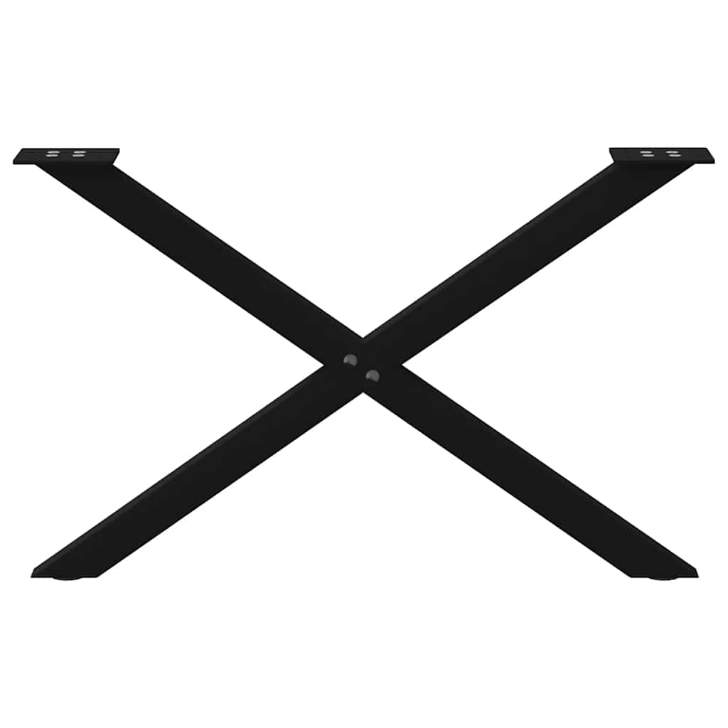 Black Steel X-Shaped Coffee Table Legs, 2 pcs, Adjustable 70 cm