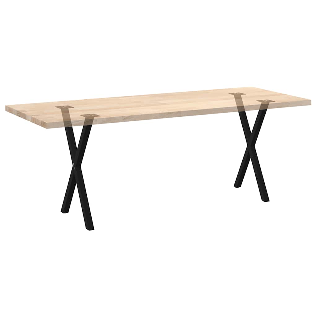 X-Shaped Steel Dining Table Legs, Black, Adjustable Height, 2 pcs