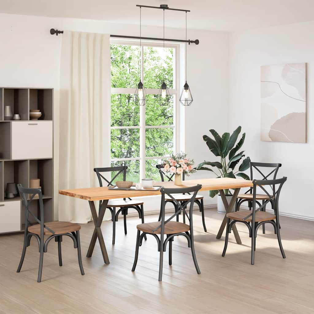 X-Shaped Natural Steel Dining Table Legs 2 pcs, Adjustable 60 cm