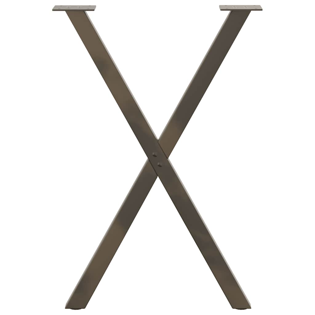 X-Shaped Natural Steel Dining Table Legs 2 pcs, Adjustable 60 cm