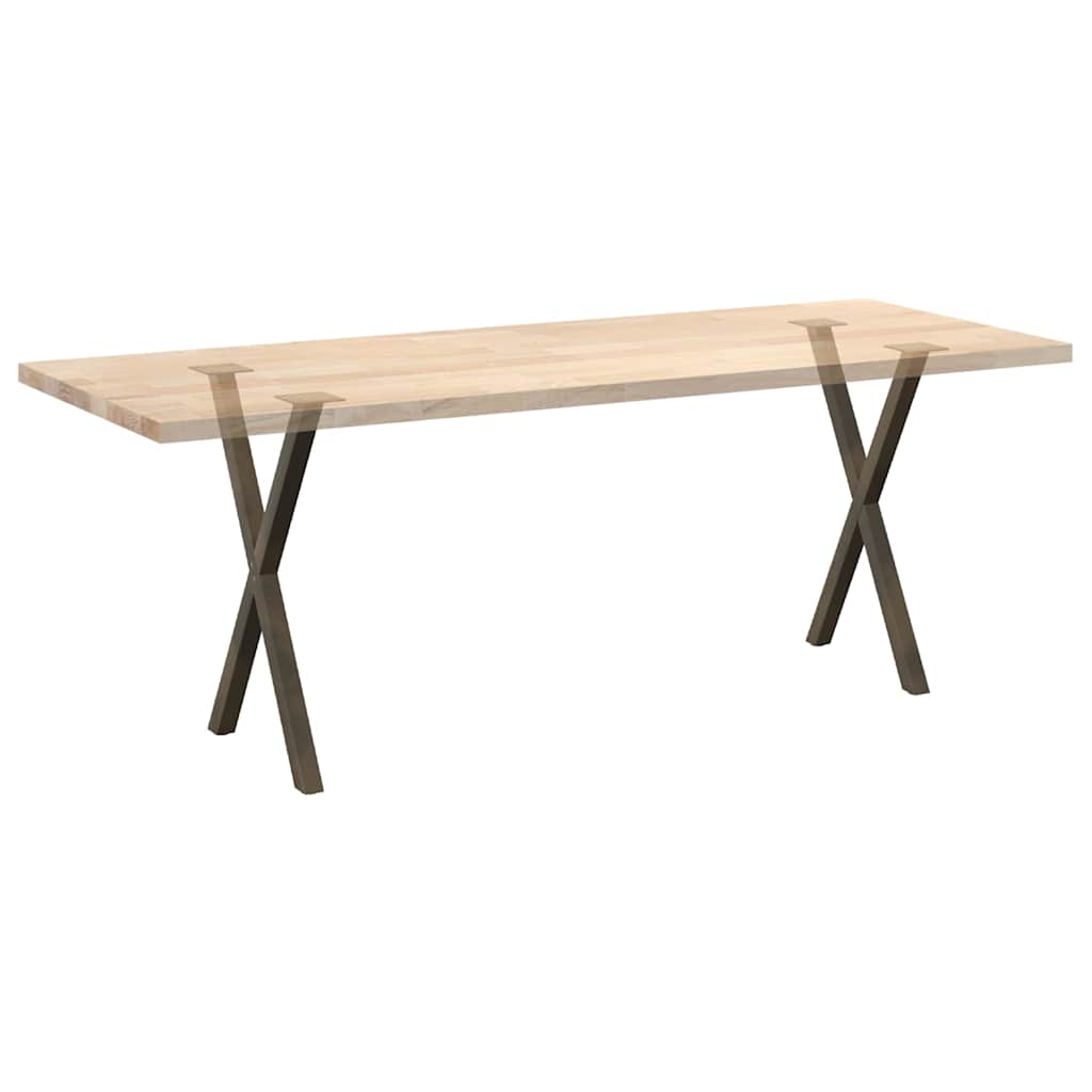 X-Shaped Natural Steel Dining Table Legs 2 pcs, Adjustable 60 cm