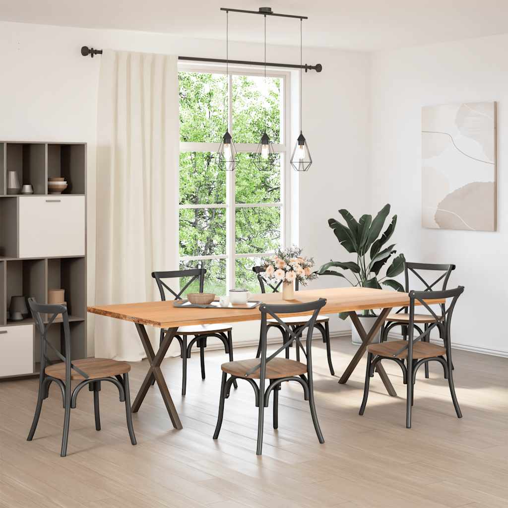 Natural Steel X-Shaped Dining Table Legs 2 pcs, Adjustable 70x(72-73) cm