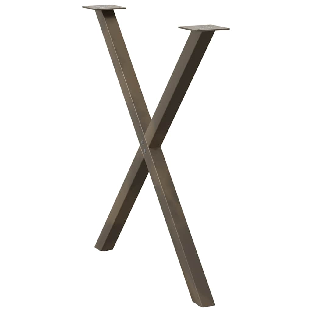 Natural Steel X-Shaped Dining Table Legs 2 pcs, Adjustable 70x(72-73) cm