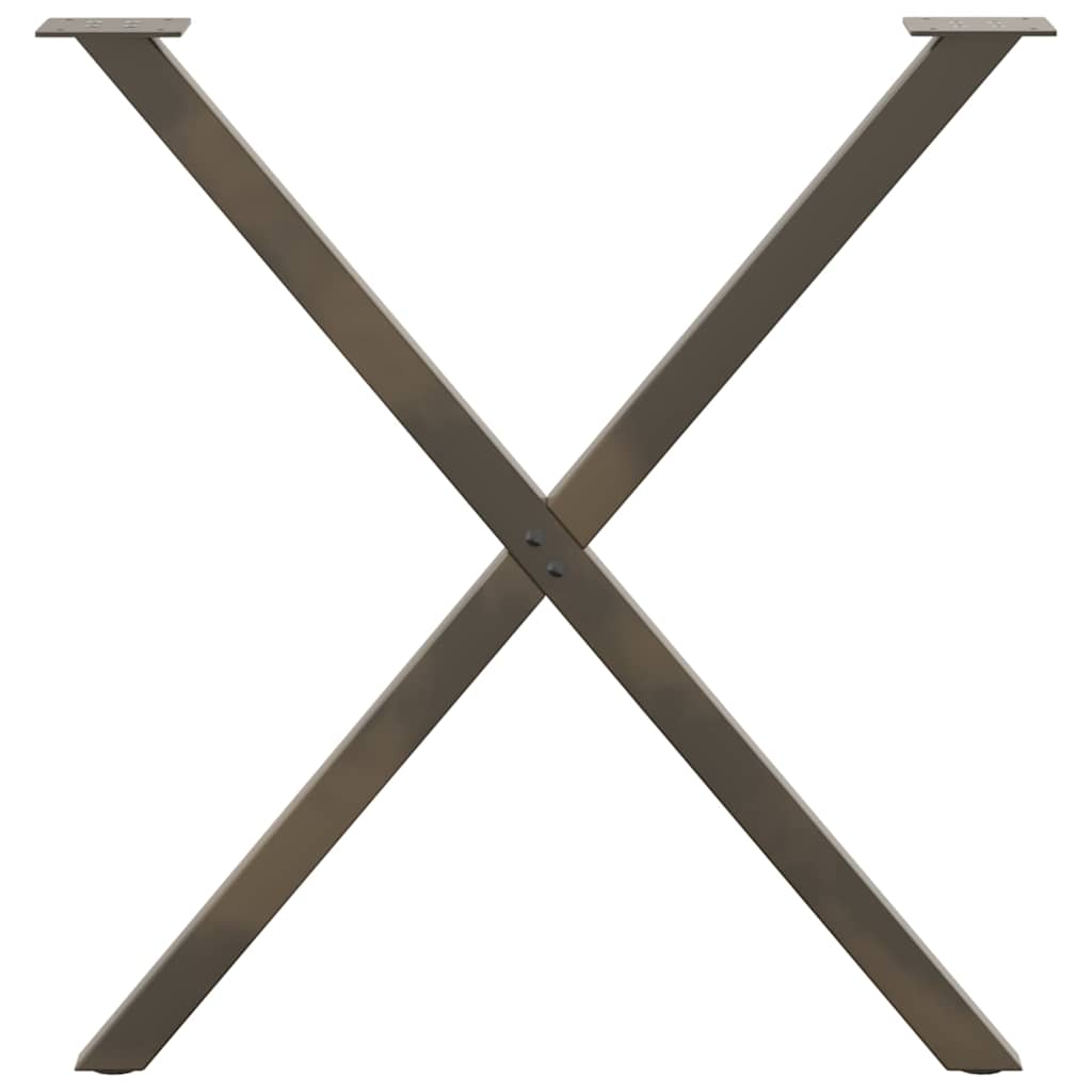 Natural Steel X-Shaped Dining Table Legs 2 pcs, Adjustable 70x(72-73) cm