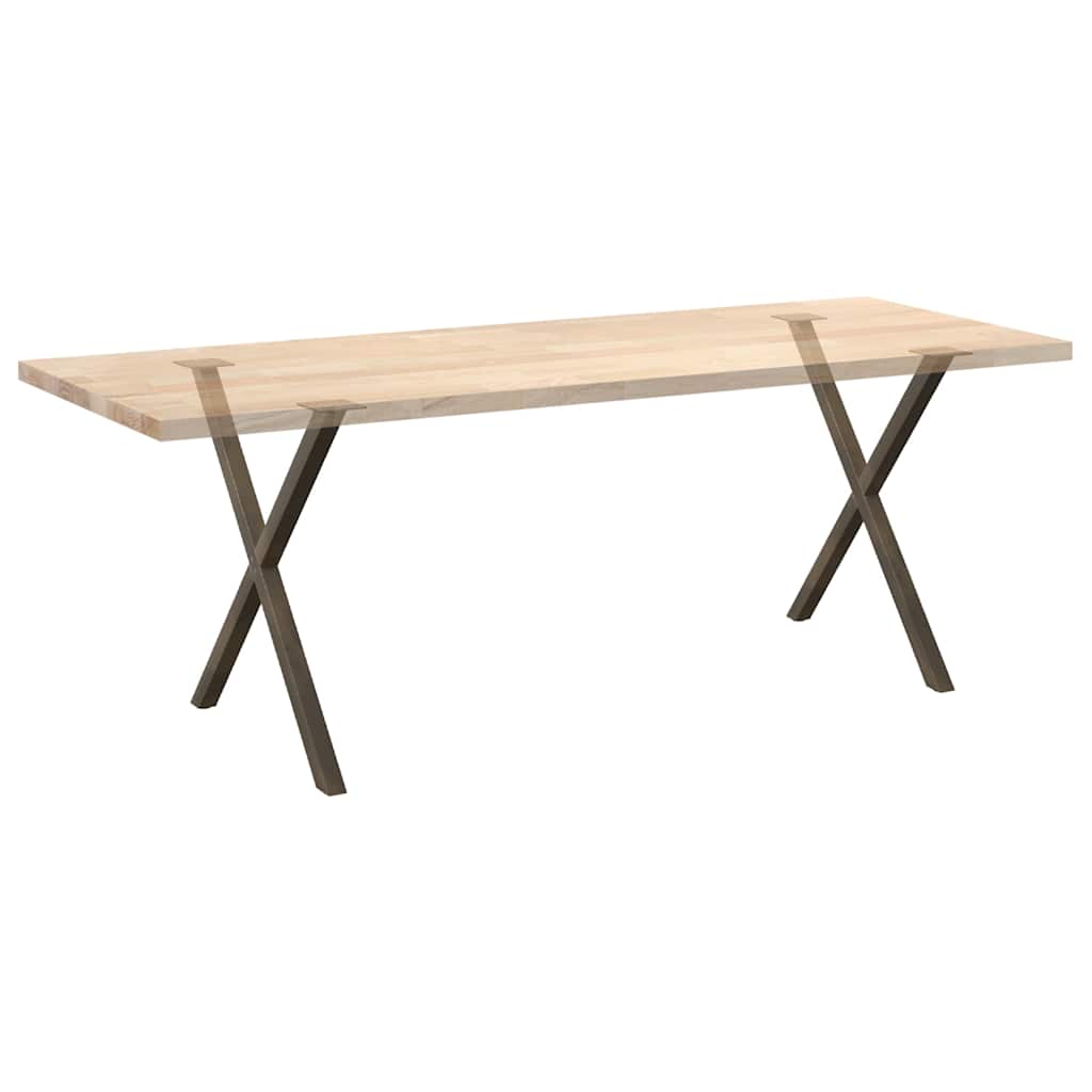 Natural Steel X-Shaped Dining Table Legs 2 pcs, Adjustable 70x(72-73) cm