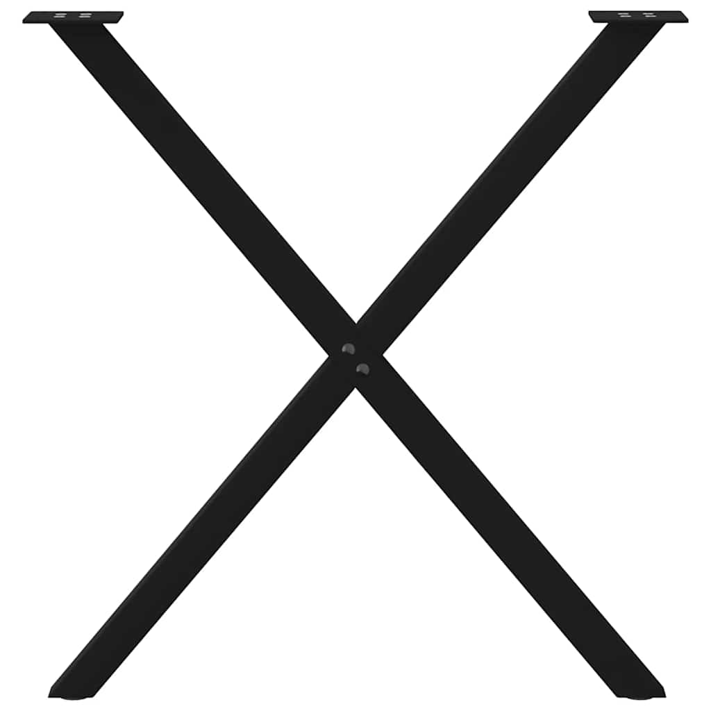 X-Shaped Steel Dining Table Legs, 2 Pcs, Black, Adjustable Height