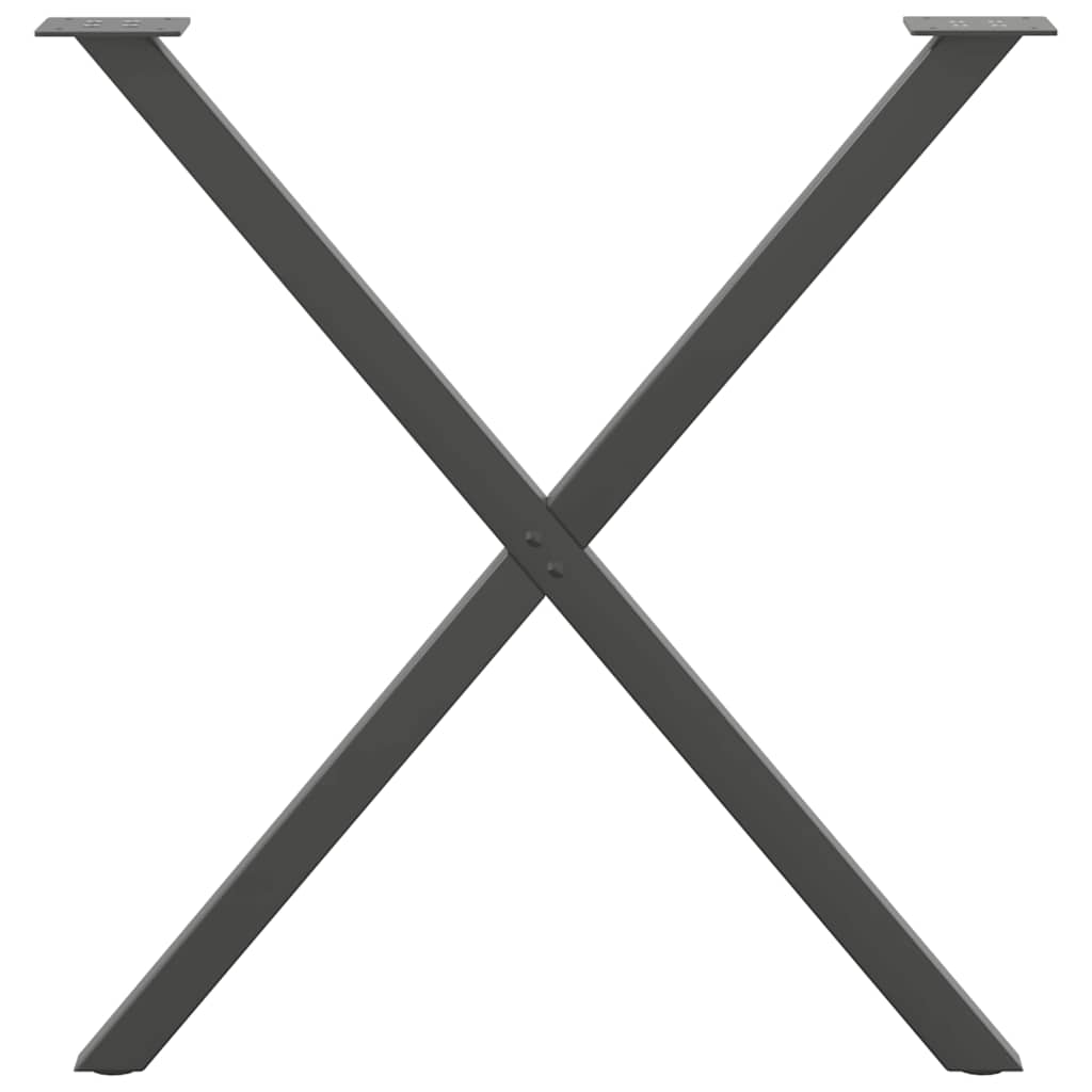 X-Shaped Anthracite Steel Dining Table Legs, Adjustable, 2 pcs
