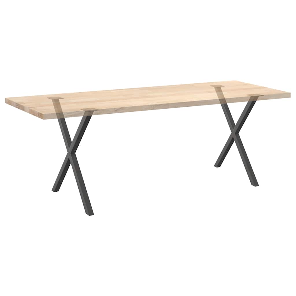 X-Shaped Anthracite Steel Dining Table Legs, Adjustable, 2 pcs