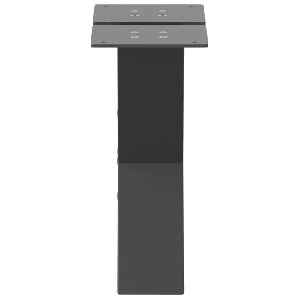 Anthracite Steel X-Shaped Coffee Table Legs, 2pcs, Adjustable 40cm