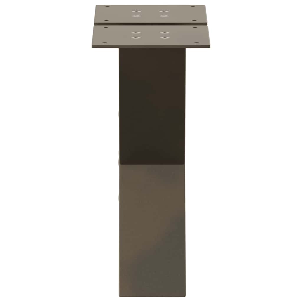 X-Shaped Natural Steel Coffee Table Legs, 2 Pcs, 40x30-31 cm