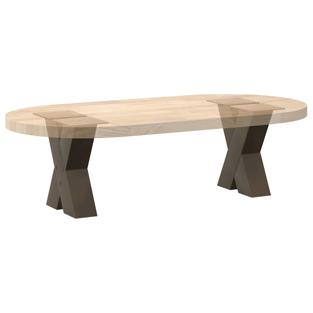 X-Shaped Natural Steel Coffee Table Legs, 2 Pcs, 40x30-31 cm