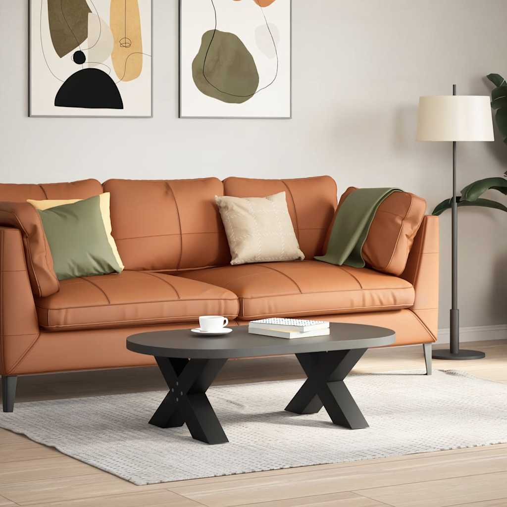 Black Steel X-Shaped Coffee Table Legs, 2 Pcs, Adjustable 50x30-31 cm