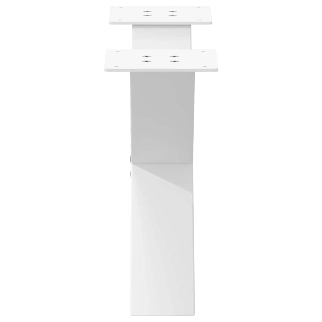 White Steel X-Shaped Coffee Table Legs, 2 Pcs, 60x(30-31) cm