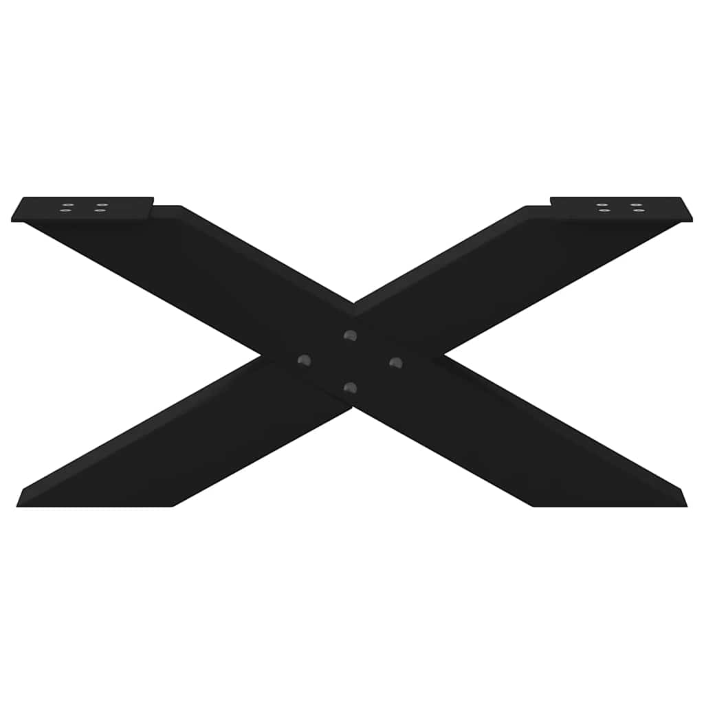 Black X-Shaped Steel Coffee Table Legs, Set of 2, 70cm Adjustable