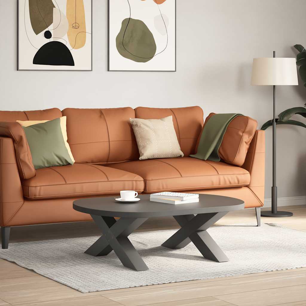 Anthracite Steel X-Shaped Coffee Table Legs 2pcs, Adjustable 70cm