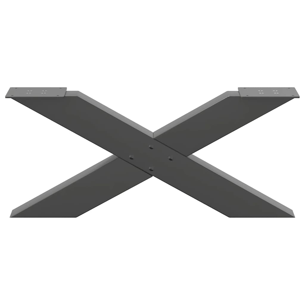 Anthracite Steel X-Shaped Coffee Table Legs 2pcs, Adjustable 70cm