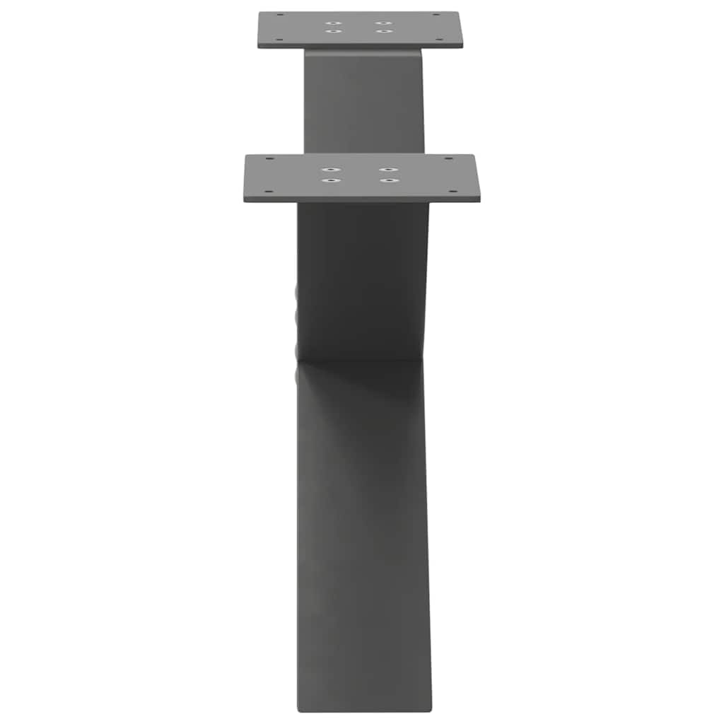 Anthracite Steel X-Shaped Coffee Table Legs 2pcs, Adjustable 70cm