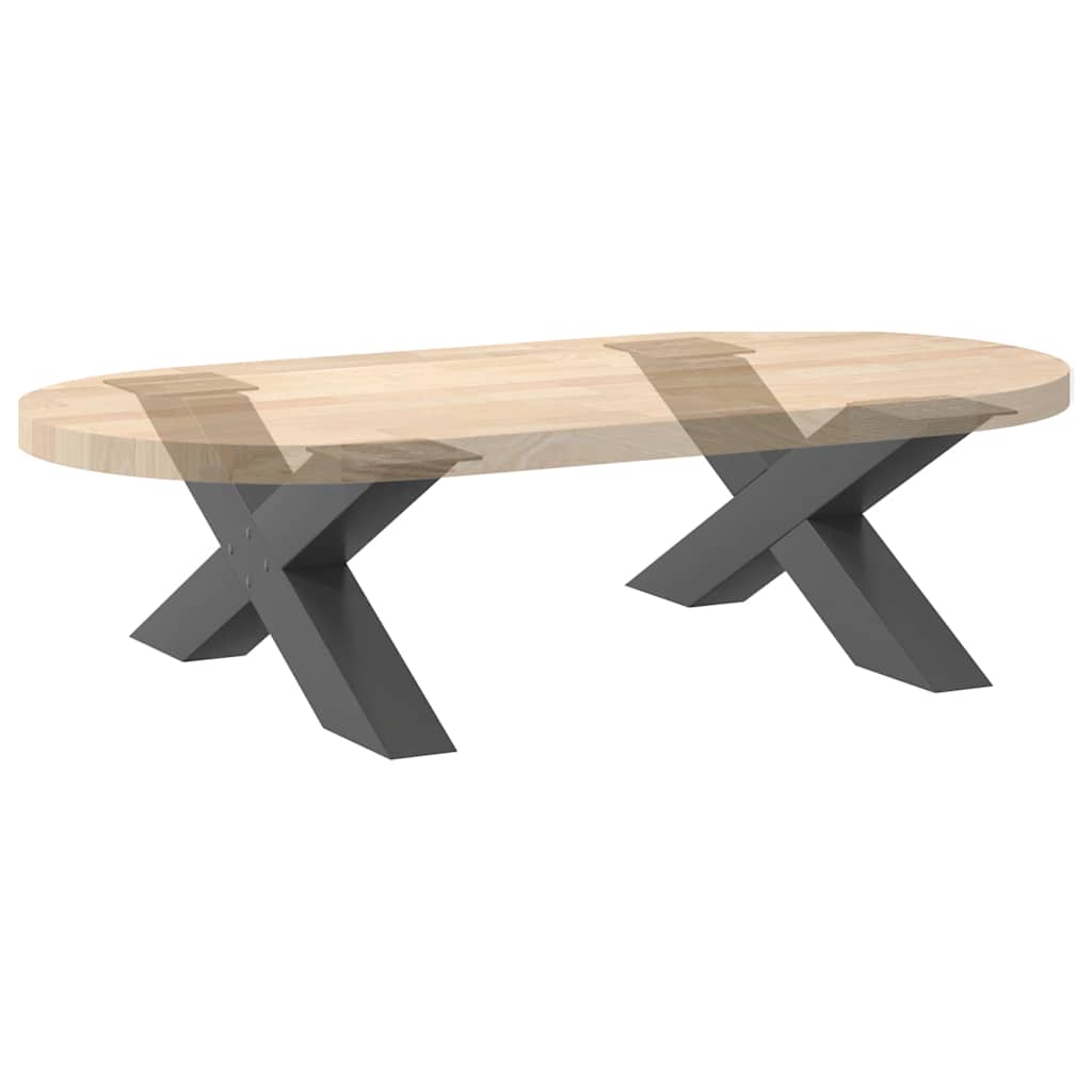 Anthracite Steel X-Shaped Coffee Table Legs 2pcs, Adjustable 70cm