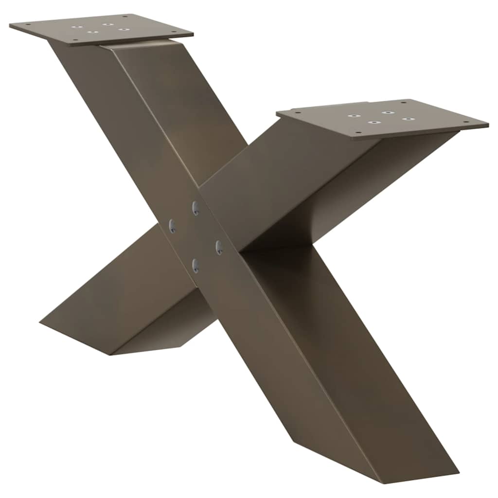 Natural Steel X-Shaped Coffee Table Legs Set - 70x30-31 cm