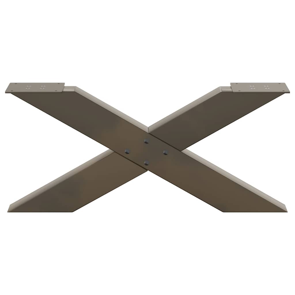 Natural Steel X-Shaped Coffee Table Legs Set - 70x30-31 cm